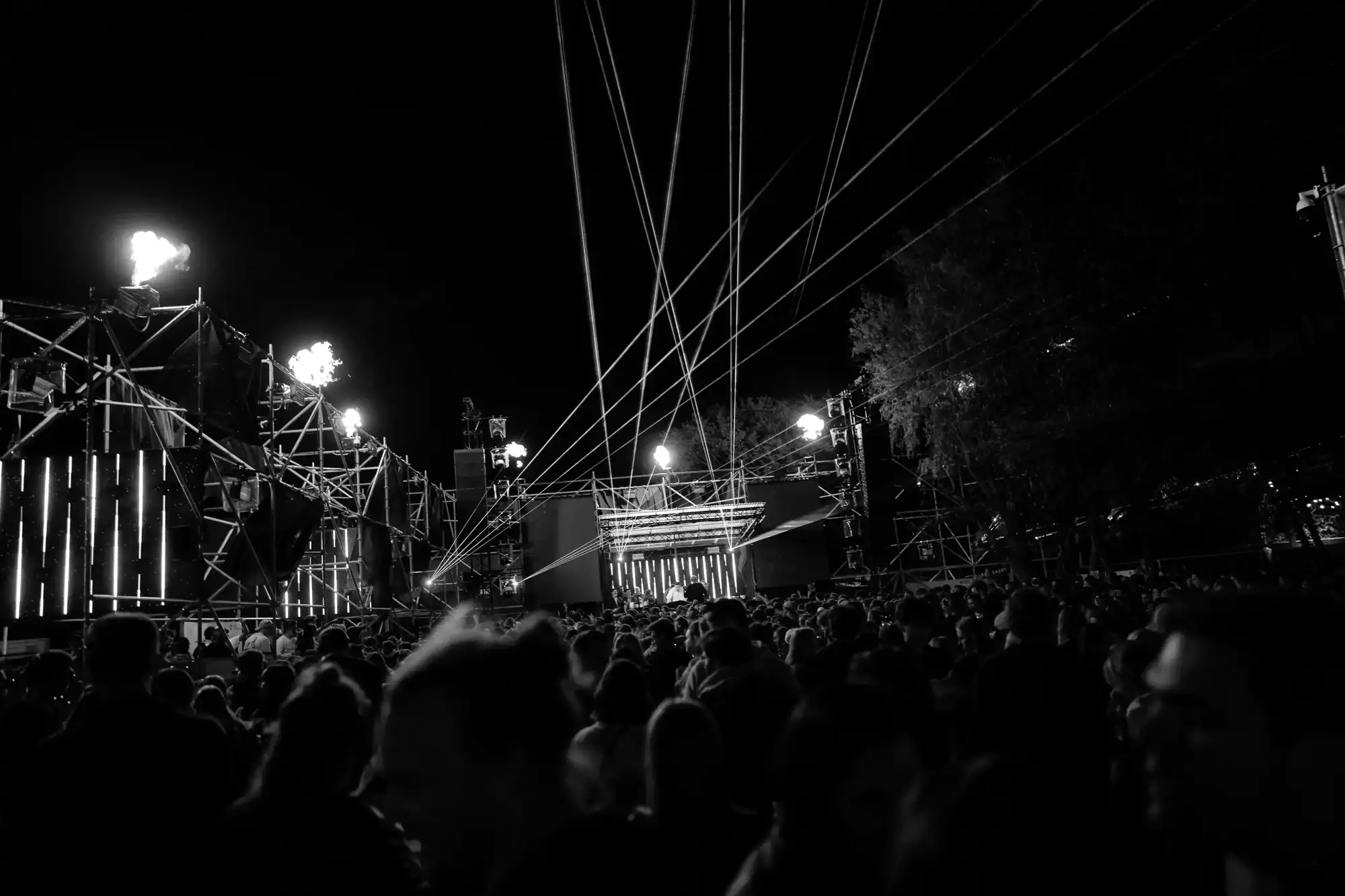 Dansend publiek 's nachts op Parsidance
